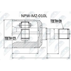 NTY NPW-MZ-010L шрус наружный MAZDA 626 GE 1.8,2.0,2.0TD 91-лев/