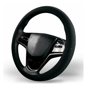 Оплетка на руль Ниссан Скайлайн (2019 - 2024) седан / Nissan Skyline, Замша (премиального качества), Черный