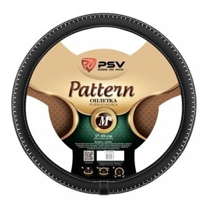 Оплетка Руля "M" D37-39см "Psv" Pattern Fiber Черный/Отстрочка Белая PSV арт. 130525