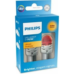 Philips 11498AU60X2 лампа P21W 12V LED amber