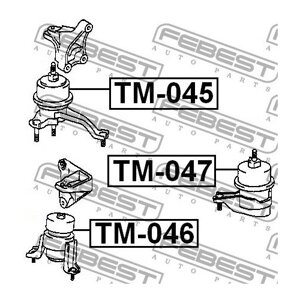 Подушка двигателя левая (toyota CAMRY ACV3#MCV3#TM047 febest TM-047