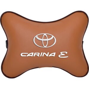 Подушка на подголовник экокожа Fox с логотипом автомобиля TOYOTA Carina E