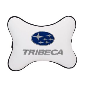 Подушка на подголовник экокожа Milk с логотипом автомобиля SUBARU TRIBECA