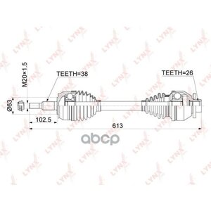 Привод в сборе перед лев VW multivan V / transporter V (03-2.0TDI, 2.5TDI (MT) (FR LH) (CD-1163 lynxauto) - lynxauto арт. CD1163