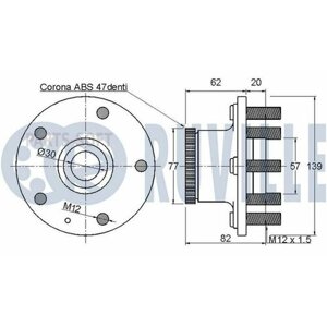 RUVILLE 221071 221071_к-кт подшипника ступицы задней! со ступ. Chevrolet Epica/Evanda/Lacetti 2.0 04>