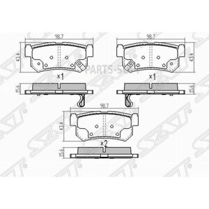 SAT ST-4841305100 колодки тормозные зад ssangyong actyon SPORT 07-korando 97-07/KYRON 06-rexton 01-MUSSO 98-