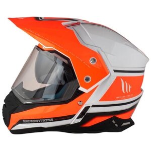 Шлем кроссовый MT SYNCHRONY Duo Sport Vintage (XS, Gloss Pearl White Orange Fluor)