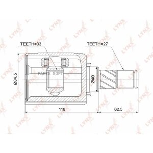 Шрус Внутренний | Перед Лев | LYNXauto арт. CI3732