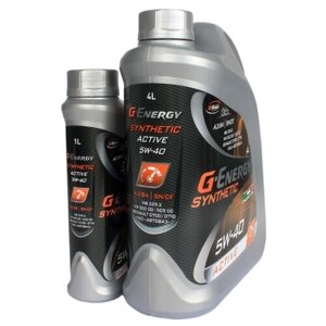 Синтетическое моторное масло G-Energy Synthetic Active 5W-40 5 л (4 л + 1 л), 5 л