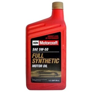 Синтетическое моторное масло Motorcraft SAE 5W-50 Full Synthetic, 0.946 л, 1 шт.