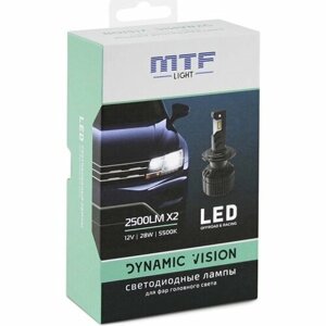 Светодиодные лампы Mtf Light , серия DYNAMIC VISION LED, H1, 28W, 2500lm, 5500K, кулер, комплект.