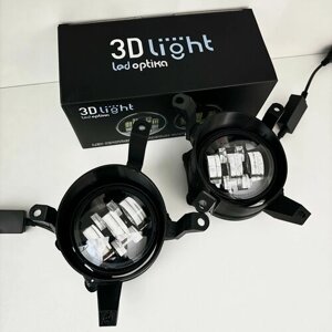 Светoдиодные прoтивoтуманные фары LED для Кia Sрectra oт произвoдитeля 3D-Light, 70w, 7 линз, 7 диoдoв