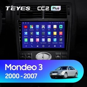 TEYES Магнитола CC2 Plus 6 Gb 9.0" для Ford Mondeo 3 2000-2007 Вариант комплектации F1 - Под часами крушлый дисплей 128 Gb