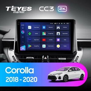 TEYES Магнитола CC3 2K 6 Gb 10.36" для Toyota Corolla 12 (1 Din) 2018-2020 Вариант комплектации (B) - Авто со штатным цветным экраном 128 Gb