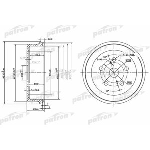 Тормозной барабан patron 5A0cd 2 3524963 pdr1182 patron