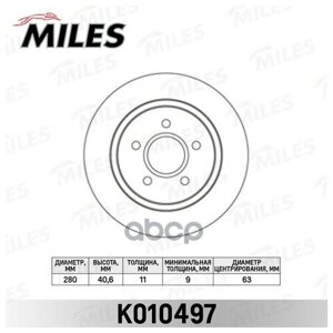 Тормозной диск задний (комплект 2 шт.) MILES K010497