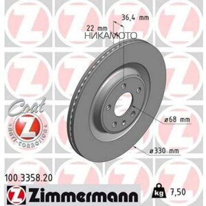 Тормозной диск zimmermann E ZPD0ql 100335820 904041 zimmermann