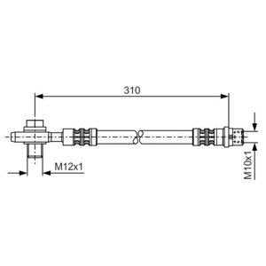 Тормозной шланг задний правый 310 мм Bosch 1 987 476 308 для Audi A6, Volkswagen Passat