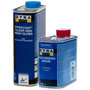 Высокоглянцевый лак Dynacoat Clear 5000 High Gloss HS 1 л. с отвердителем Flexi Medium 0,5 л.