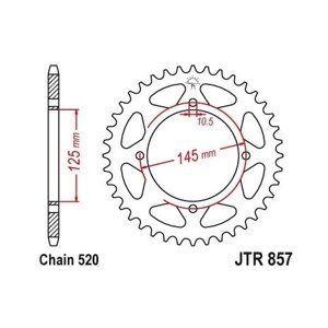 Звезда задняя (ведомая),(сталь) JT 857.47