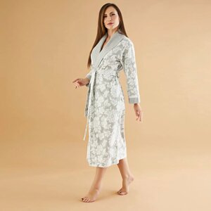 Банный халат Delinda цвет: серо-белый (L-XL)