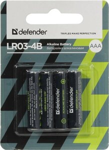 Батарея Defender LR03-4B, AAA, 1.5V 4шт