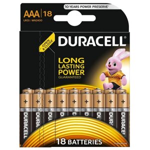 Батарея Duracell Basic LR03-18BL, AAA, 1.5V 18шт