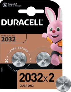 Батарея Duracell CR2032, 3V, 2шт. (CR2032-2BL)