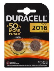 Батарея Duracell DL/CR2016, CR2016, 3V, 2шт