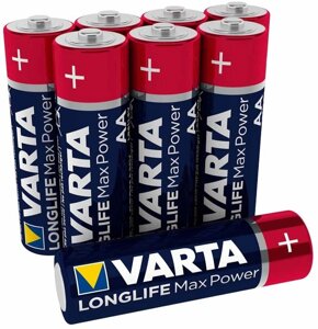 Батарея varta longlife MAX POWER, AA (LR6), 1.5V, 8 шт. (04706101428)