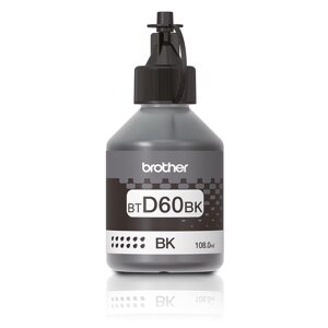 Чернила Brother BT-D60BK, 108 мл, черный, оригинальные для Brother DCPT310/510W/710W (BTD60BK)