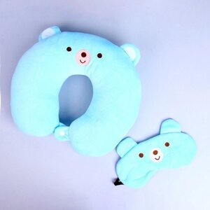 Декоративная подушка-игрушка Мишка цвет: голубой (28х35 (1 шт