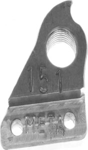 Держатель заднего переключателя петух Meta №151 фрезерованный (серебристый)
