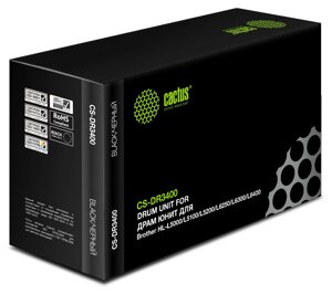 Драм-картридж (фотобарабан) лазерный Cactus CS-DR3400 (DR-3400), черный, 30000 страниц, совместимый для Brother HL-L5000/ 5100/ 5200/ 6250/ 6300/ 6400, DCP-L5500 (CS-DR3400)