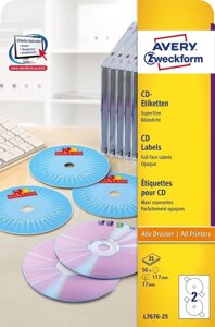 Этикетки для CD SuperSize, супер-размер L7676-25