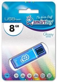 Флешка 8Gb USB 2.0 SmartBuy Glossy Glossy, синий (SB8GbGS-B)