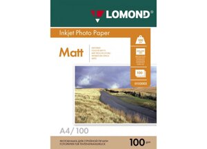 Фотобумага_для струйной печати, A4, 100 г/м2, 100 листов, двусторонняя, матовая/матовая (0102002)