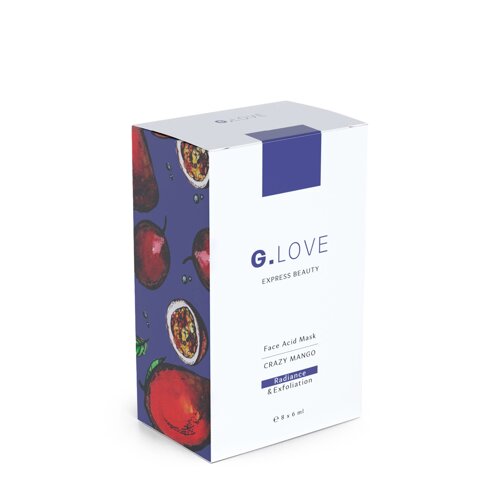 G. LOVE G. LOVE Отшелушивающая маска для сияния кожи лица с фруктовыми кислотами и энзимами Crazy Mango 8x6 мл