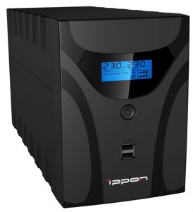 ИБП Ippon Smart Power Pro II 1600, 1600 В·А, 960 Вт, IEC, розеток - 6, USB, черный (1005588)