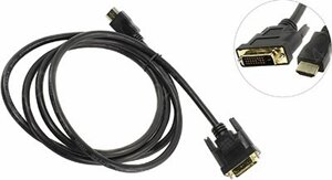 Кабель HDMI (19M)-DVI-D (25M) dual link, 2 м, черный TV-COM (LCG135E-2M)