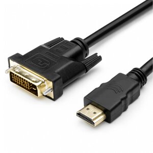 Кабель HDMI (19M)-DVI-D (25M) dual link, экранированный, 1.8 м, черный basetech (BT-HDMI-DVID-1.8M-BK)