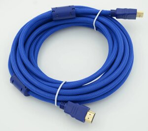 Кабель HDMI (19M)-HDMI (19M) v1.4, ферритовый фильтр, 3 м, синий ВЕНРЕХ (794271)