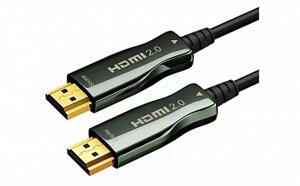 Кабель HDMI (19M)-HDMI (19M) v2.0 4K, 20 м, черный wize (AOC-HM-HM-20M)