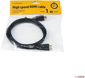 Кабель HDMI (19M)-HDMI (19M) v2.0 4K, экранированный, 1 м, черный bion (BXP-HDMI2mm-010/BN-HDMI2mm-1M)