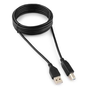 Кабель USB 2.0(AM)-USB 2.0(BM), Cablexpert, 3m, черный, экранированный (CCP-USB2-AMBM-10)