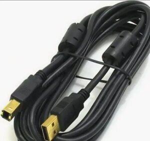 Кабель USB 2.0(Am)-USB 2.0(Bm), экранированный, ферритовый фильтр, позолоченные разъемы, 3A, 3м, черный Bion (BXP-CCF-USB2-AMBM-030)