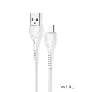 Кабель USB-Micro USB, 2.4A быстрая зарядка, 1м, белый HOCO X37 Cool power