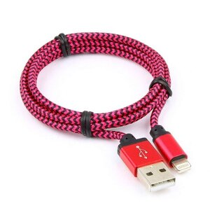 Кабель USB2.0(Am)-Lightning (8-pin), Cablexpert, 1m, фиолетовый, нейлоновая оплетка, алюминиевые разъемы (CC-ApUSB2pe1m)