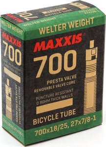 Камера Maxxis Welter Weight 28 (облегченная (толщина стенки 0,80 мм) 700x23-32C ниппель 48 мм (спорт