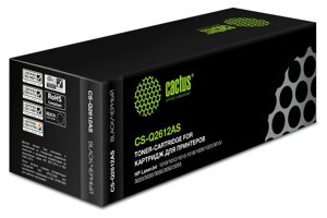 Картридж лазерный Cactus CS-Q2612AS (Q2612A), черный, 2000 страниц, совместимый для LaserJet M1005 / M1319f / 3050 / 3050z / 3015 / 3020 / 3030 / 1010 / 1012 / 1015 / 1020 / 1022 / 1022n / 1022nw